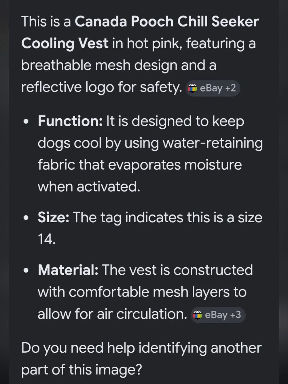 Canada Pooch Chill Seeker Cooling Vest - Hot Pink & Gray